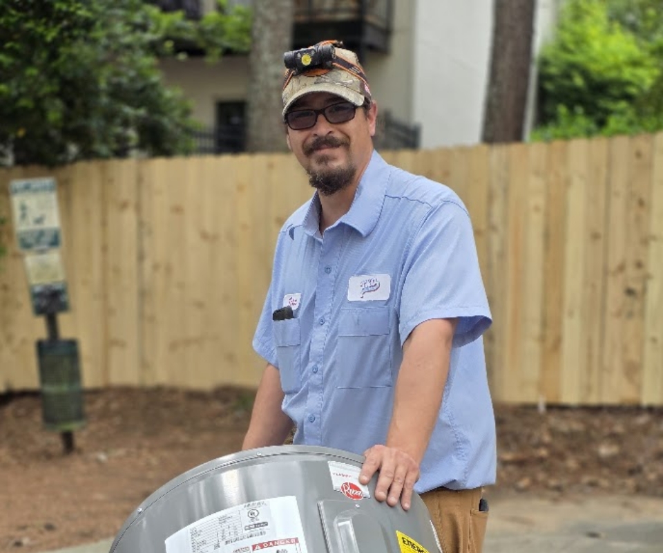 John With New 40 Gallon Electric Lowboy Water Heater In Atlanta
