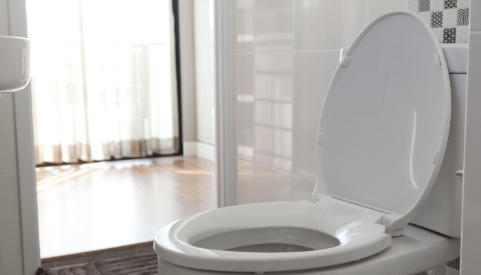 White Toilet Bowl In Modern Bathroom
